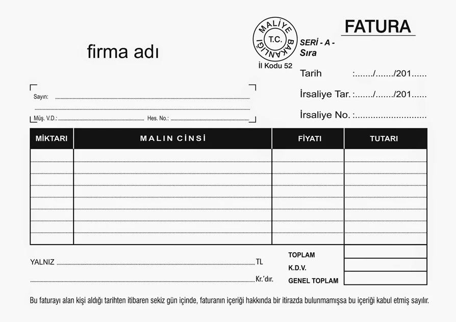 Sahte Fatura Kullanma Suçu Acilen Yeniden Düzenlenmelidir.